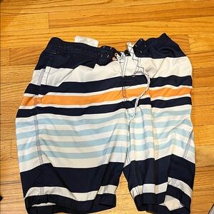 Merona Men's Swim Trunks - Navy, Orange, Light Blue, White